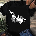 orque fleurs motif thermococllant tee shirt
