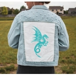 dragon aile motif thermocollant veste