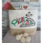 pizza motif thermocollant sac