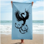phénix magnifique motif thermocollant serviette plage bain