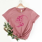 fleurs hibiscus tribal motif thermocollant t-shirt femme