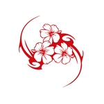 fleurs hibiscus tribal motif thermocollant