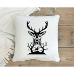 cerf arbres motif thermocollant coussin