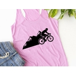 cycliste montagnes motif thermocollant t-shirt débardeur femme