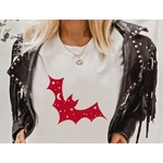 Chauve-souris étoiles motif thermocollant t-shirt femme