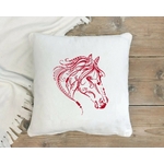 cheval perles motif thermocollant coussin
