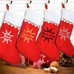 Flocon texte motif thermocollant chaussette noël