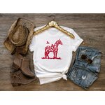 Cheval arbre branches motif themrocollant t-shirt femme