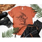 Lion arbre branches motif thermocollant t-shirt homme