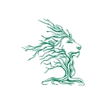 Lion arbre branches motif thermocollant