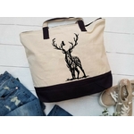 cerf arbre branches motif thermocollant sac shopping