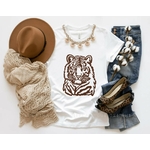 tête de tigre motif thermocollant t-shirt femme