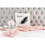 plume points motif thermocollant coussin