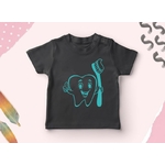 dent et brosse motif thermocollant t-shirt enfant