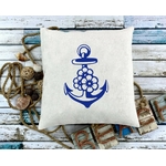 Ancre Fleurs motif thermocollant coussin