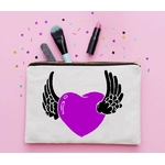 coeur ailes ange couleurs motif thermocollant trousse maquillage make-up
