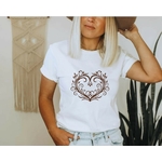 coeur floral motif thermocollant t-shirt femme
