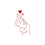 main petit coeur motif thermocollant