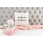 madame monsieur coeur motif thermocollant oreiller mariage
