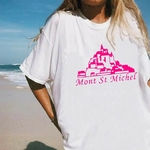 mont saint michel motif thermocollant t-shirt femme enfant homme