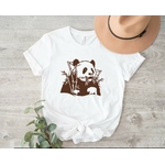 Panda Mange bambou motif thermocollant t-shirt femme homme enfant