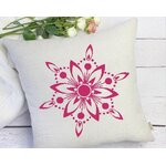 mandala fleur points motif thermocollant coussin