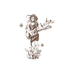 femme guitare motif thermocollant