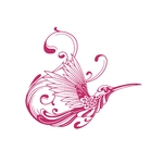 oiseau arabesque motif thermocollant