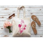perroquet cacatoès motif thermocollant sac shopping jute