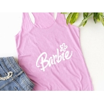 Barbie motif thermocollant t-shirt débardeur femme homme enfant bébé