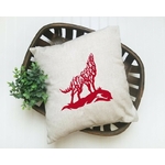 loup arbre branches motif thermocollant coussin