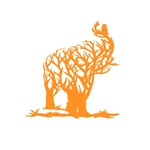 éléphant arbre branches motif thermocollant