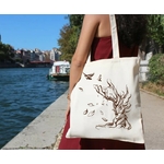 main arbre branches motif thermocollant sac shopping courses plage