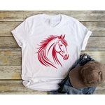 Tête cheval crinière motif thermocollant t-shirt homme femme enfant