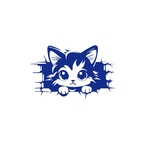 Chaton mur motif thermocollant