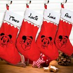 tête mickey et minnie noël motif thermocollant flex textile