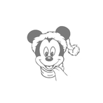 tête mickey noël motif thermocollant flex textile
