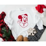 tête minnie noël motif thermocollant flex textile t-shirt sweat homme femme enfant