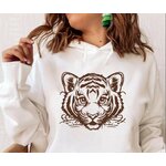 tête bébé tigre face motif thermocollant sweat pull homme femme enfant bébé