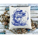 poisson casquette pêche motif thermocollant flex textile coussin oreiller
