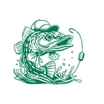 poisson casquette pêche motif thermocollant flex textile