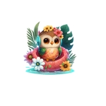 Hibou Fleurs Impression Transfert DTF Flex Textile