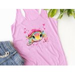 tortue coeurs impression dtf flex textile débardeur t-shirt femme enfant homme mer animal