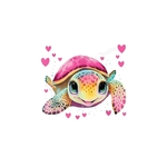 tortue coeurs impression dtf flex textile
