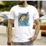 Poisson Pêche impression DTF Flex Textile t-shirt homme femme enfant pêcheur