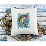 Poisson Pêche impression DTF Flex Textile coussin oreiller déco tissu pêcheur