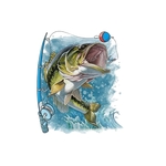 Poisson Pêche impression DTF Flex Textile