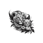 Lion Lionceau Feuilles Impression DTF Flex Textile