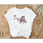 Zèbre oiseaux motif thermocollant flex textile animal t-shirt femme homme enfant