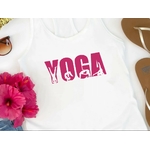 yoga silhouettes motif thermocollant flex textile t-shirt débardeur top femme hiomme enfant zen